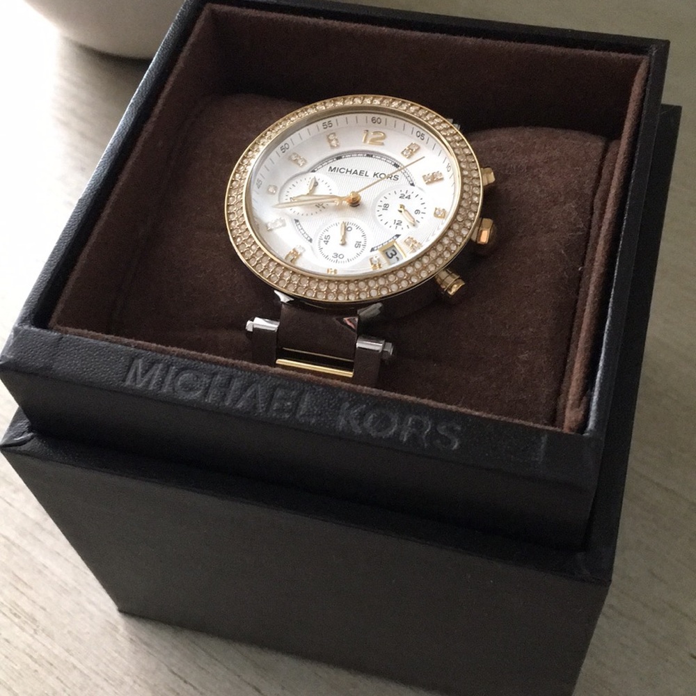 Michael Korda two-toned Parker watch